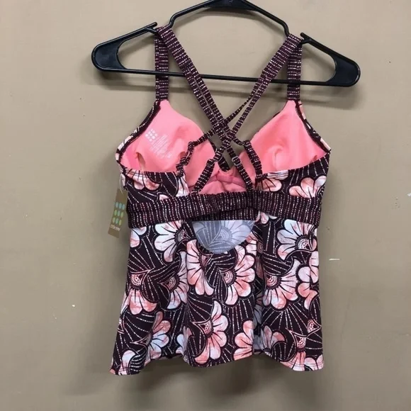 Title Nine Womens Bra Bathing Suit Top New With Tags Floral Pink Tropic - Picture 2 of 4